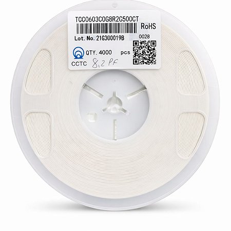 Capacitor Chip SMD 8,2PF 50V 0603 C0G/NP0 Alta Estabilidade – 4.000 Unidades