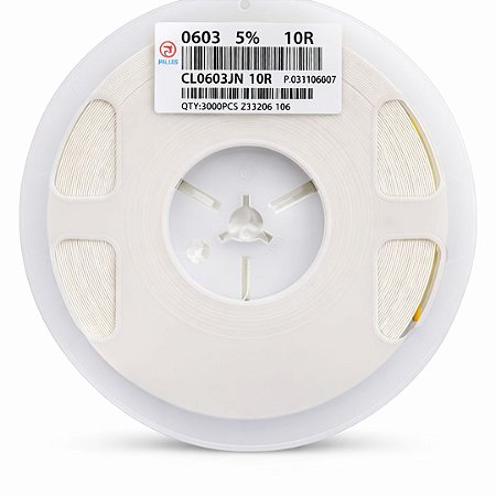 Resistor SMD 0603 10 Ohms 0.1W 5% CL0603JN – Embalagem 5.000 Peças