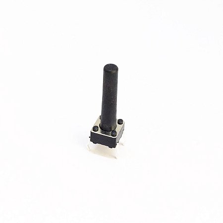 Chave Push Button Táctil 6x6x19mm 4P 180° Preta KFC-A06 Through Hole