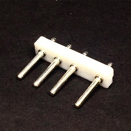 Terminal Conector Macho 4 Vias 180° Pitch 5mm JS-1103 Branco
