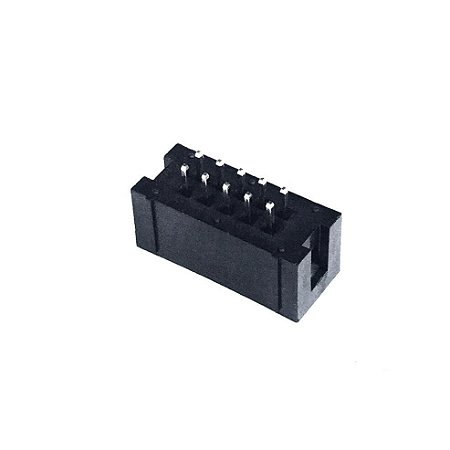 Conector Pin Header 2x5 10P Macho Reto 180° Solda Placa PCT