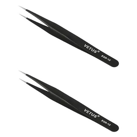 Pinça Profissional ESD-12 135mm Reta Antiestática VETUS