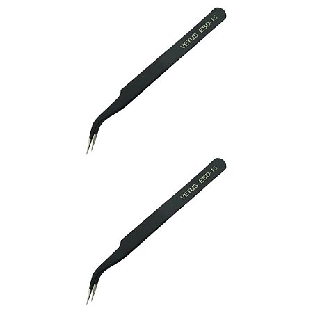 Pinça de Precisão Curva ESD-15 116mm Antiestática Vetus