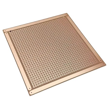 Placa Fenolite Perfurada 10x10cm Face Simples Cobreada para Protótipo