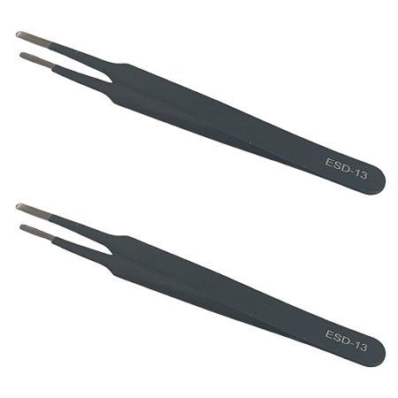 Pinça ESD VETUS ESD-13 120mm Reta Bico Espesso Antiestática