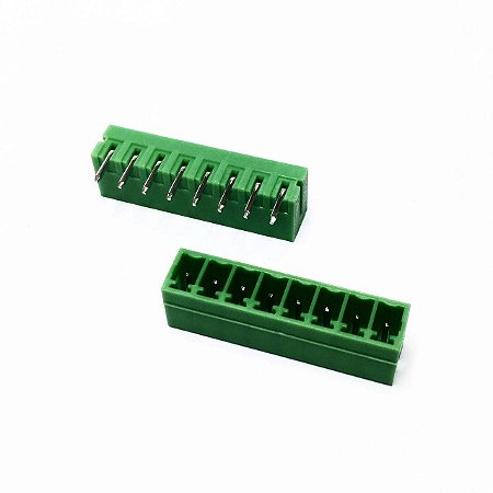 Conector Plugável KF2EDGV 8 Pinos 3.81mm Macho Ângulo 90° Borne PCB