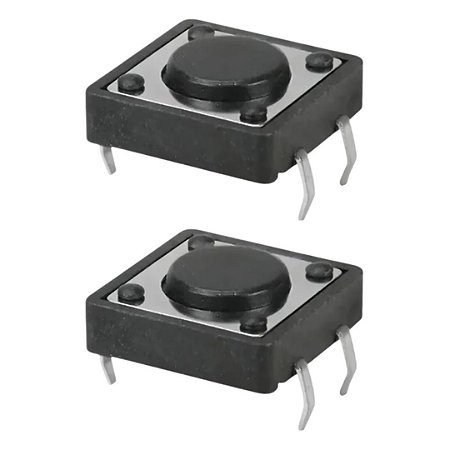 Switch Táctil PTH 4 Terminais 12x12x2mm 50mA 250V