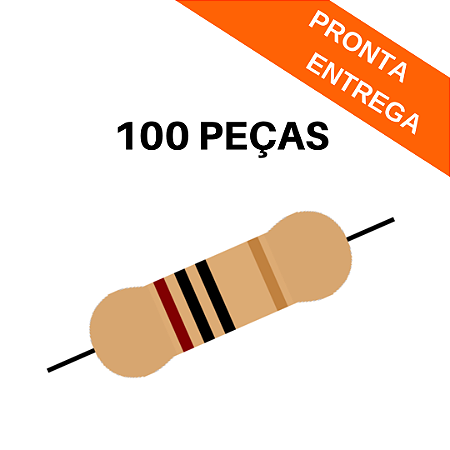 Resistor 10R 5% 0.25W Axial Through Hole CR25 – Kit com 100