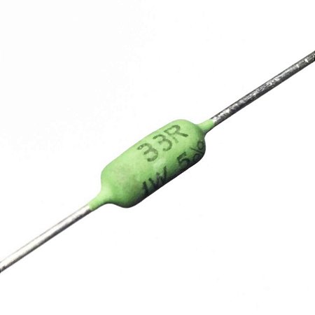 Resistor de Potência 33 Ohms 1W 5% Fio Axial Verde