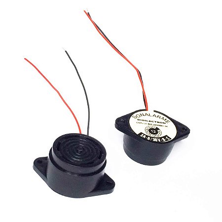 Buzzer Eletrônico Contínuo SA-6/30V-0-C 6~30V com Cabo Sonalarme