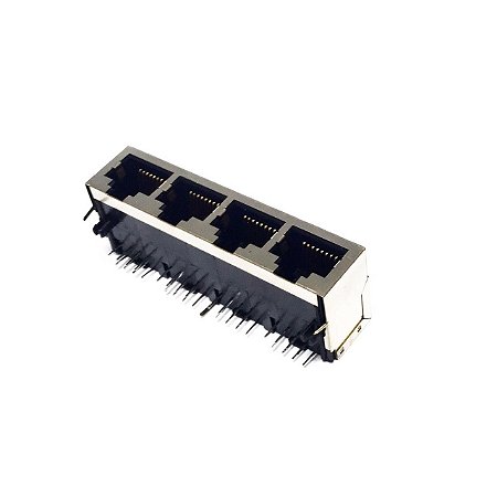 Conector Ethernet RJ45 Fêmea PCB AJ-040SH-4-F-AS 8P8C