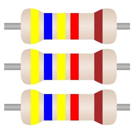 100x Resistor 46K4 1% 0,25W Axial CR25 Precisão