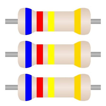 100x Resistor Axial 620K 5% CR25 0.33W