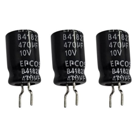 Capacitor Elco 470uF 10V 85°C Terminal Curto 8x11.5mm B41827A3477M8