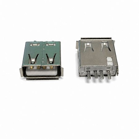 Conector USB Fêmea 180° 4 Vias YH-USB01B