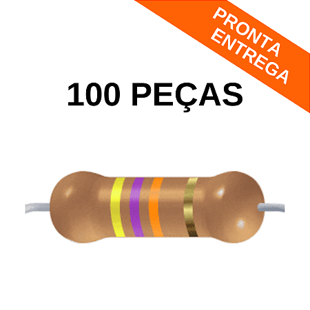 100x Resistores 47K Ohms 1/8W Axial