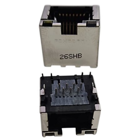 Conector Ethernet RJ45 8P8C PTH Ângulo 90° JM36111-L5H7-7F