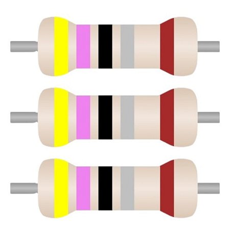 Resistor Filme Metálico 4.7R 1/4W T52 Axial CR25 1% - 100 Unidades