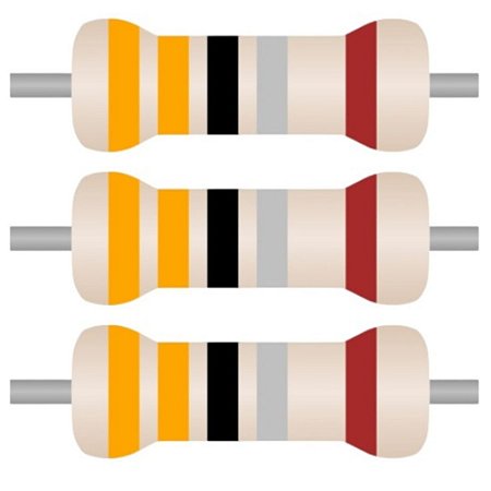 Resistor de Filme Metálico 3,3Ω 1/4W CR25 T52 MF-CP 1% - 100 Unidades