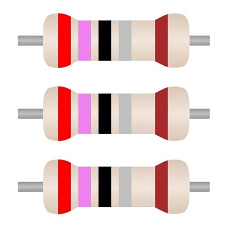 Resistor Filme Metálico 2.7R 1/4W Axial MF-CP CR25 1% - 100 Unidades