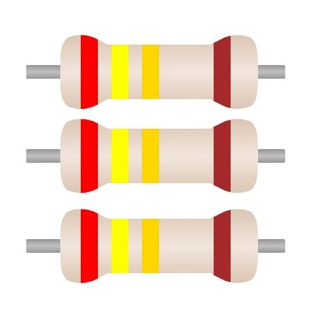 100 Peças Resistor CR25 2R4 2,4R 1/4W PTH Alta Precisão 1% CF