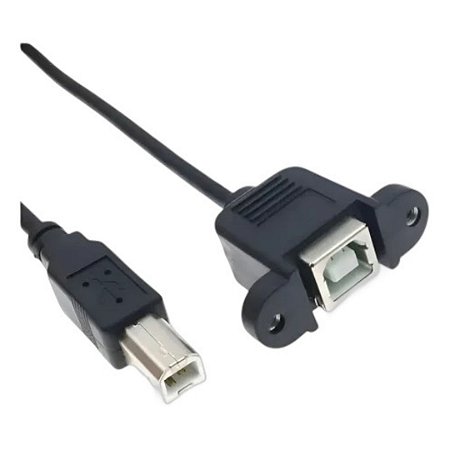 Adaptador Extensão USB B M/F 30cm Cabo Prolongador para Impressora