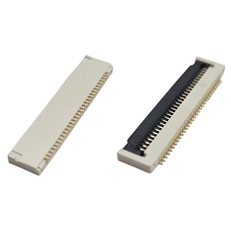 Socket FFC FPC 30 Contatos Passo 0,8mm Montagem SMD FP257H-030G10M