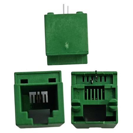 Conector Modular RJ11 Fêmea 6P2C Vertical 1 Porta (40-309-120420B)