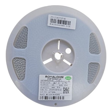 Rolo 4.000x Resistor SMD 2.7K Ohms 2512 1W 5% ROYALOHM 25121WJ0272T4E