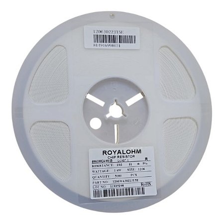 Rolo 5000x Resistor SMD 2R2 1206 1/4W 5% Royalohm 1206W4J022JT5E