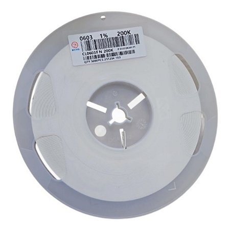 Resistor Chip SMD 200K 0603 Precisão 1% CL0603FN 200K Rolo 5.000 Peças