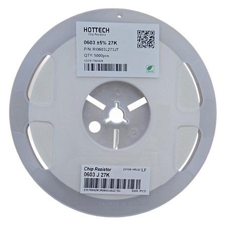 RI0603L273JT Resistor SMD 27K 0603 1/10W 5% - Bobina 5.000 Unidades