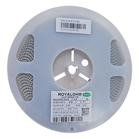 Resistor SMD 47R 2010 0,75W 5% Rolo com 4.000 Peças - 201007J0470T4E