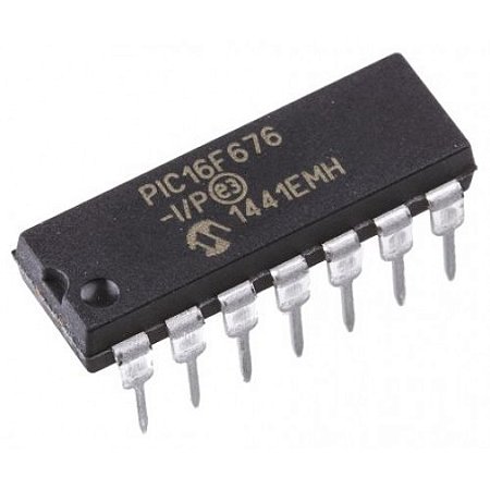 PIC16F676-I/P MCU Microchip Flash Programável DIP-14