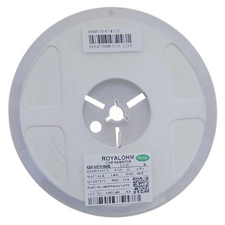 Rolo 5.000 Resistores SMD 470KΩ 0805 1/8W 5% Royalohm 0805W8J0474T5E
