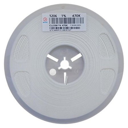 Rolo com 5.000 Resistor SMD 470KΩ 1206 Alta Precisão 1% CLLE06FN470K