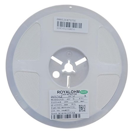 Resistor SMD 4.7M 0805 1/8W 5% - Rolo com 5.000 Peças - 0805W8J0475T5E