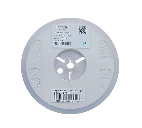 Rolo 5.000x - Resistor SMD 220 Ohms 1206 1/4 Watt 5% - RI1206L221JT