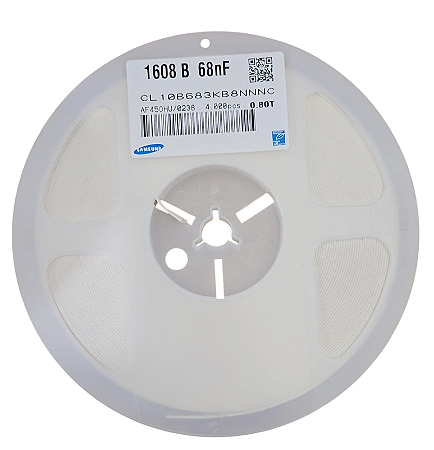Rolo 4.000x - Capacitor Cerâmico SMD 68nF 50V 0603 10% CL10B683KB8NNNC