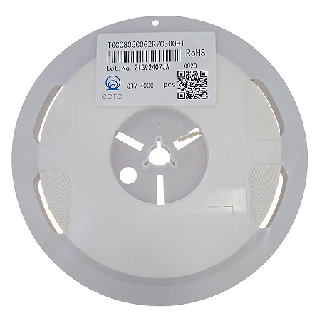 Rolo 4.000 Peças Capacitor MLCC SMD 2.7pF 50V 0805 TCC0805C0G2R7C500BT