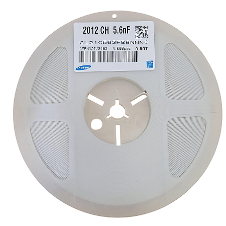 Rolo c/ 4.000 Capacitores MLCC SMD 5.6nF 50V C0G 0805 CL21C562FB8NNNC