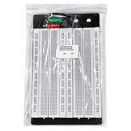 Placa Protoboard 1680 Pontos Solda Zero com Base Metálica