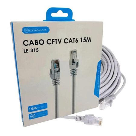 LE-315 Cabo de Rede CAT6 com Conectores RJ45 Montados 15 Metros