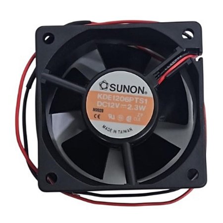 Cooler Axial 12VDC 60x60x25mm 2,3W 2 Fios KDE1206PTS1-8 Sunon
