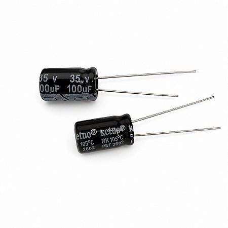 Capacitor Eletrolítico 100uF 35V Alta Temperatura 105°C 6x11