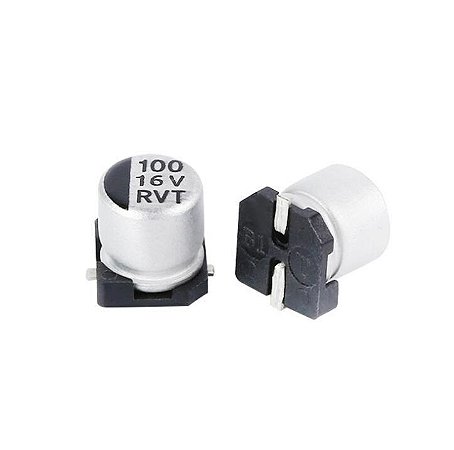 Capacitor SMD 100µF 16V Eletrolítico 6.3x5.4mm