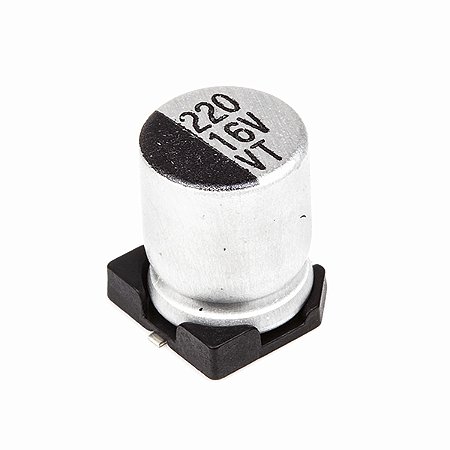 Capacitor SMD 220µF 16V Eletrolítico 6.3x7.7mm Leaguer