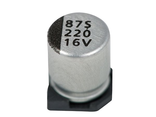 Capacitor SMD 220µF 16V Eletrolítico 6.3x7.7mm Lelon