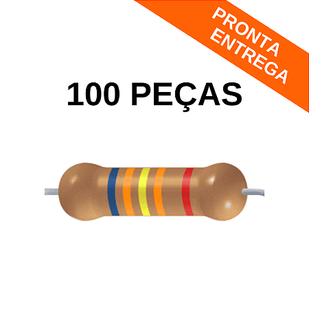 100x Resistor 634KΩ Precisão 1% 0,25W Axial MR25