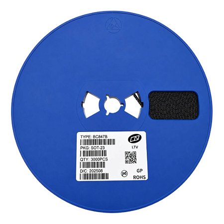Transistor Bipolar NPN BC847B 45V 100mA SOT-23 SMD (1F) - 3.000 Peças